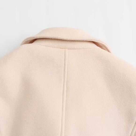 ZARA CROPPED WOOL BLEND DOUBLE BREASTED COAT - Picture 5 of 9
